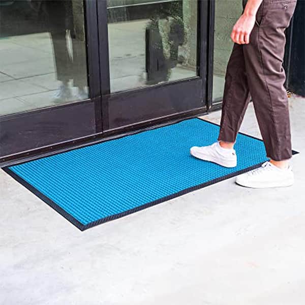 Envelor Blue 48 in. x 72 in. Chevron Floor Mat Indoor/Outdoor Door Mat, Chevron - Blue