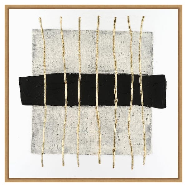 Amanti Art Textured Tablets II by Michael Willett 30 in. W x 30 in. H. Canvas Wall Art Print Framed in Brown