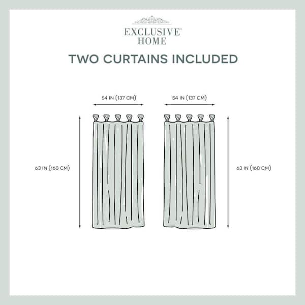 Exclusive Home Loha Linen Grommet Top Curtain Panel Pair, Winter White, 54x84