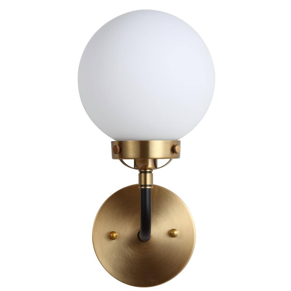 Caleb 11.75'' Antique Gold and Black LED Vanity Light