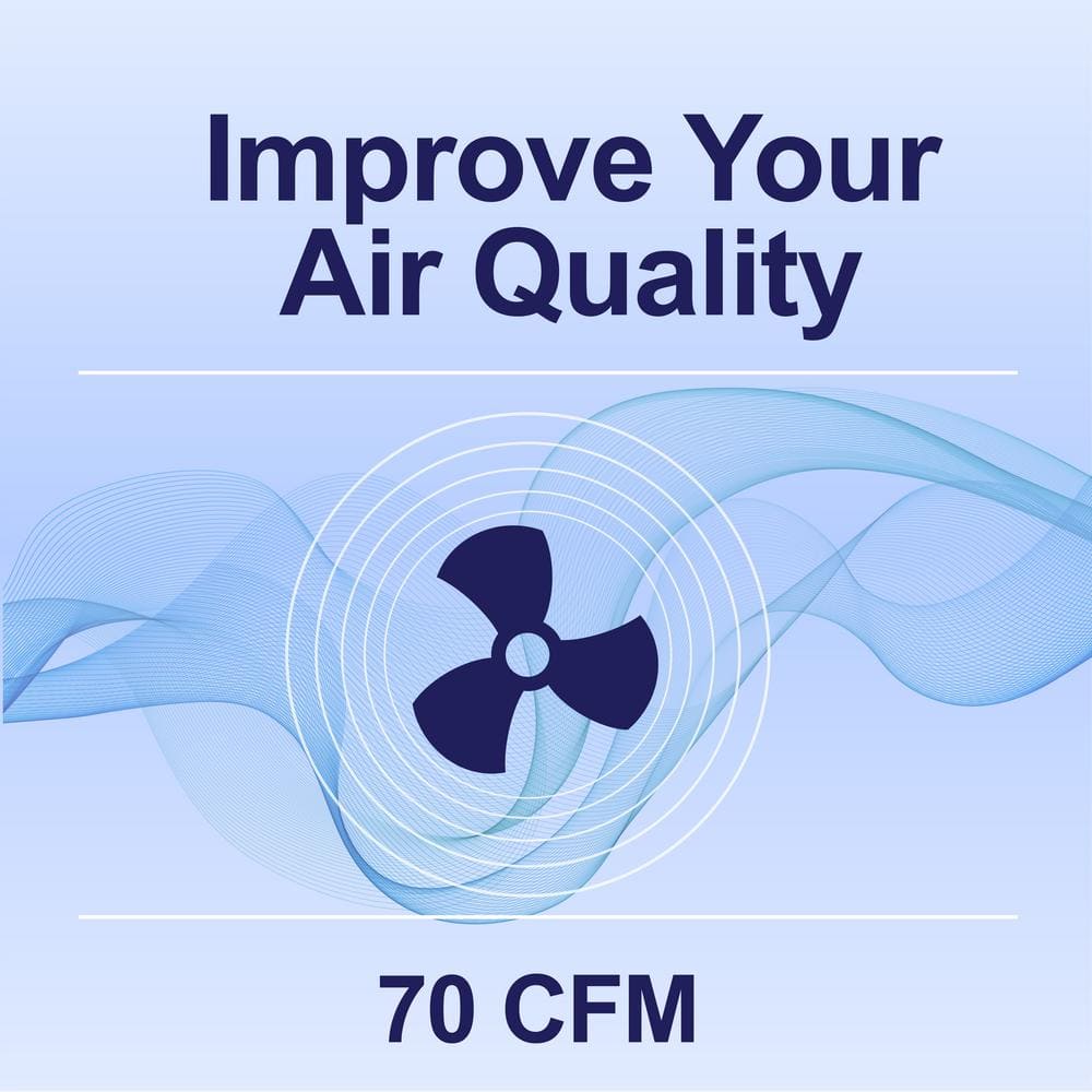 White High Impact Plastic Bathroom Exhaust Fan with 70 CFM