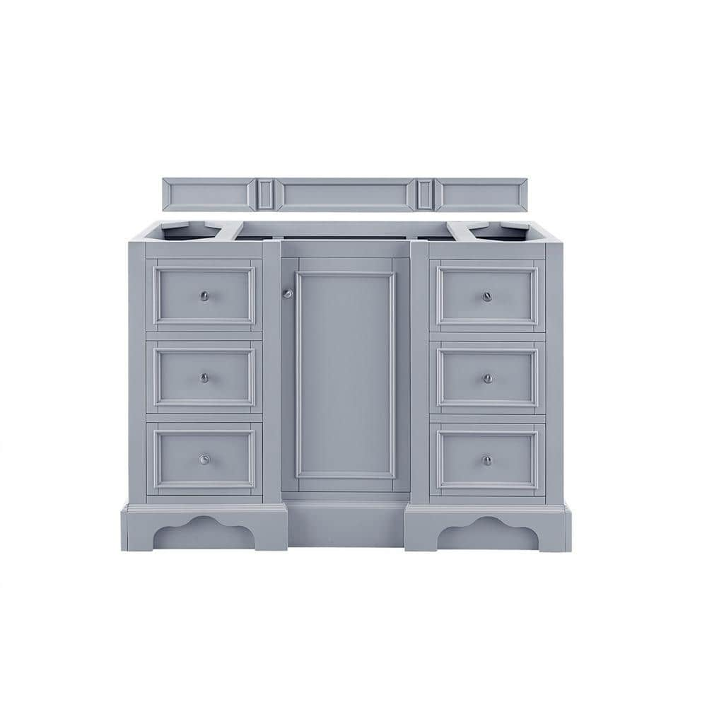 De Soto 49.3 in. W x 23.5 in. D x 36.3 in. H Bath Vanity in Silver Gray with Quartz Top in Grey Expo -  James Martin Vanities, 825-V48-SL-3GEX