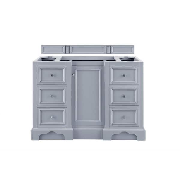 James Martin Vanities De Soto 49.3 in. W x 23.5 in. D x 36.3 in. H Bath Vanity in Silver Gray with Quartz Top in Grey Expo