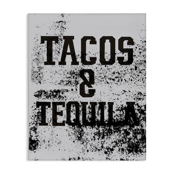 Stupell Industries Tacos and Tequila with Splatter by Jessica Weifle Unframed Food Graphic Art Print 48 in. x 36 in.