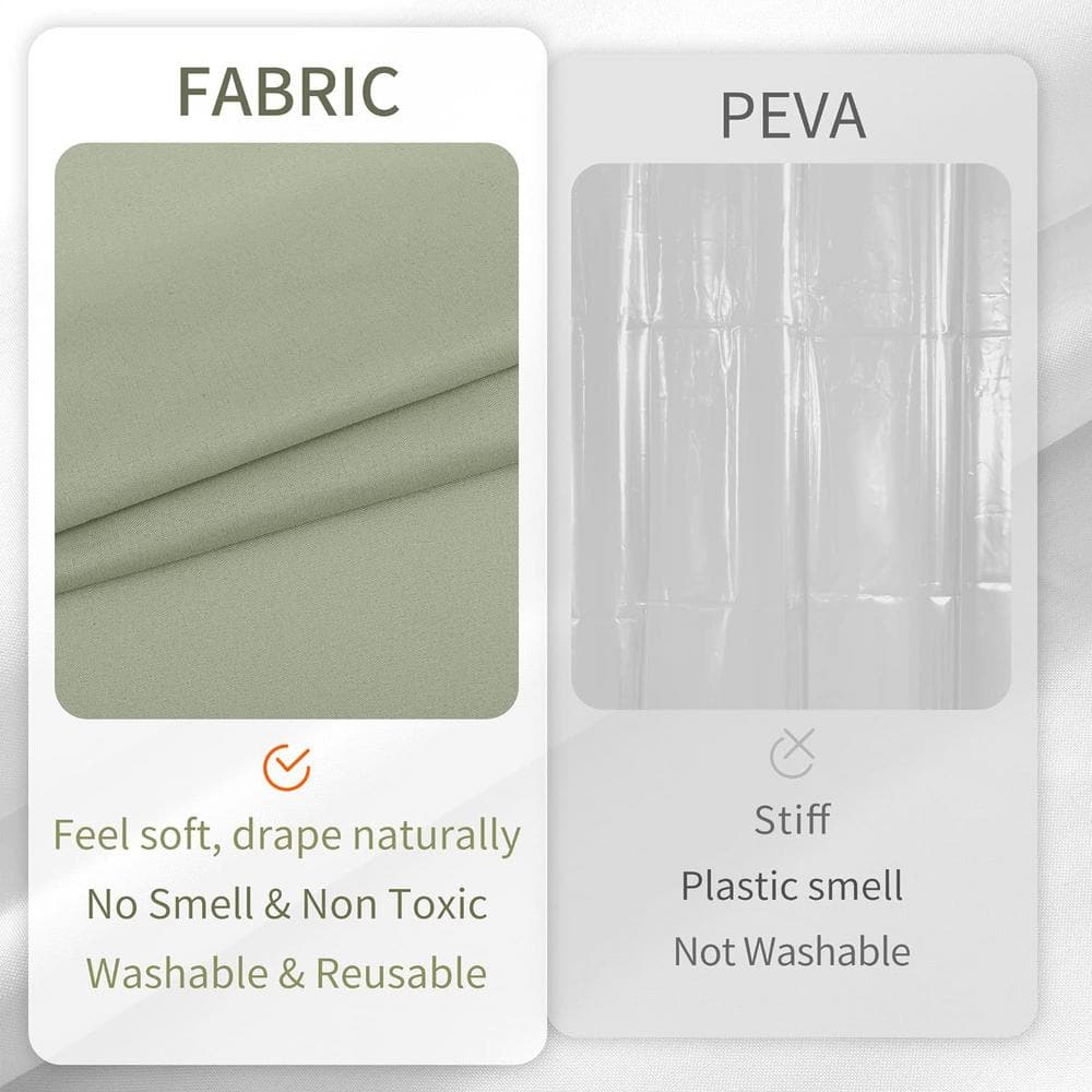 Desert Sage Waterproof Fabric Shower Curtain with Magnets