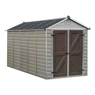 Palram SkyLight 6 ft. x 8 ft. Tan Storage Shed-703389 - The Home Depot