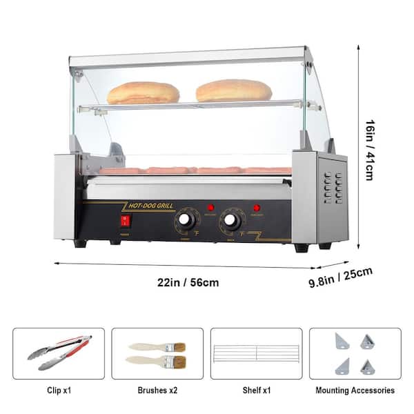 SVOPES 5-Roller Hot Dog Cooker, 12 Hot Dog Capacity, 750W