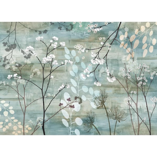 Morgan Home Floral 18 in. x 13 in. Blues Polypropylene Placemats (Set of 6)