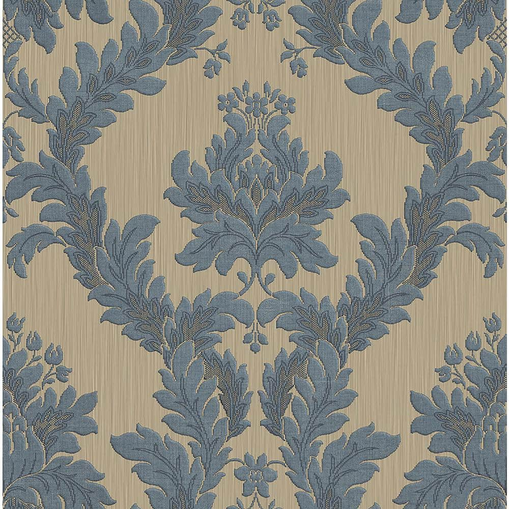 Ornamenta 2 Off White/Gold Intricate Damask Design Non-Pasted Vinyl on Paper Material Wallpaper Roll (Covers 57.75sq.ft)