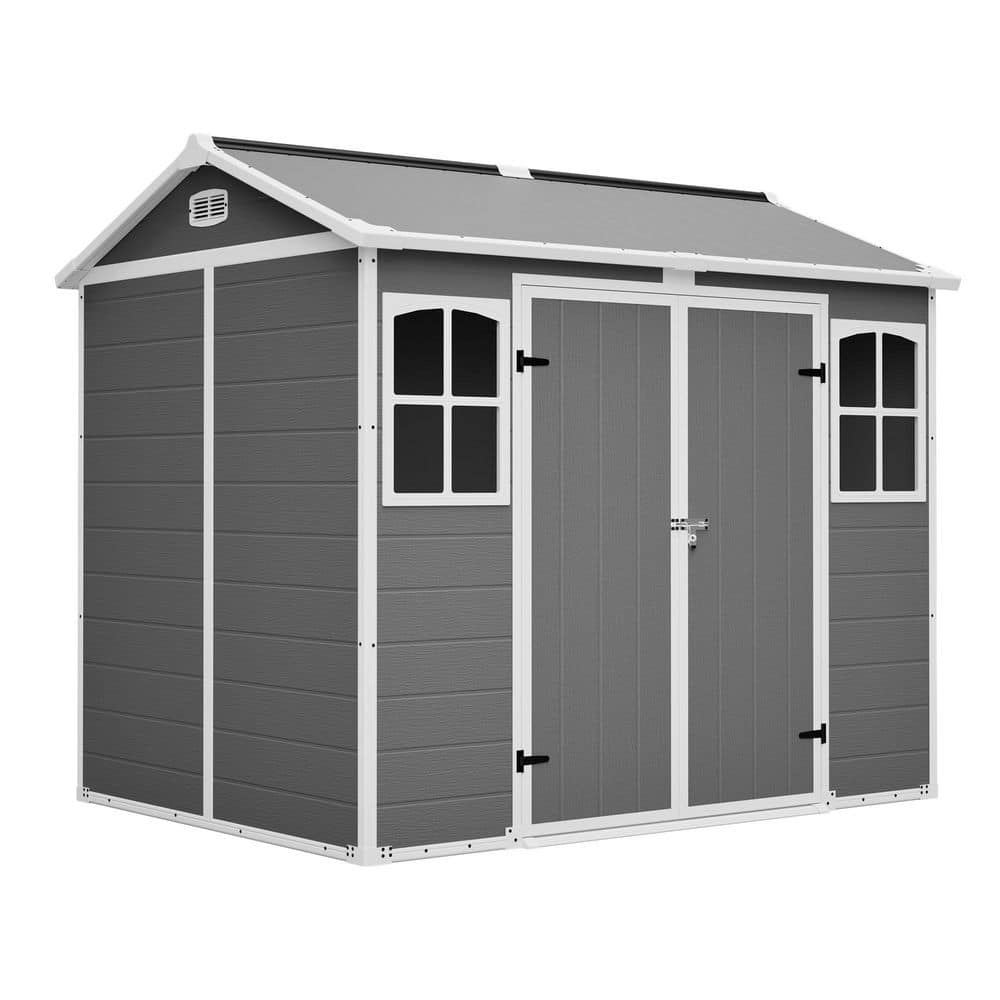 8 ft. W x 6 ft. D Gray Plastic Shed with Floor for Outdoor Use(48 sq. ft. ) price history on PriceWatchPro