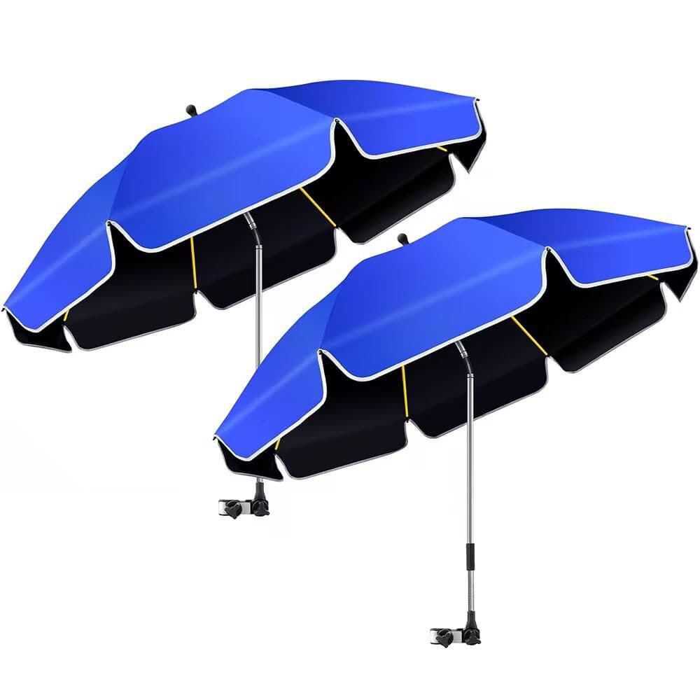 48.8 in. 3.625 ft. Beach Umbrella with 360° Adjustable for Beach Chair, Outdoor Stroller, Wheelchair, Blue (2-Pack) price history on PriceWatchPro