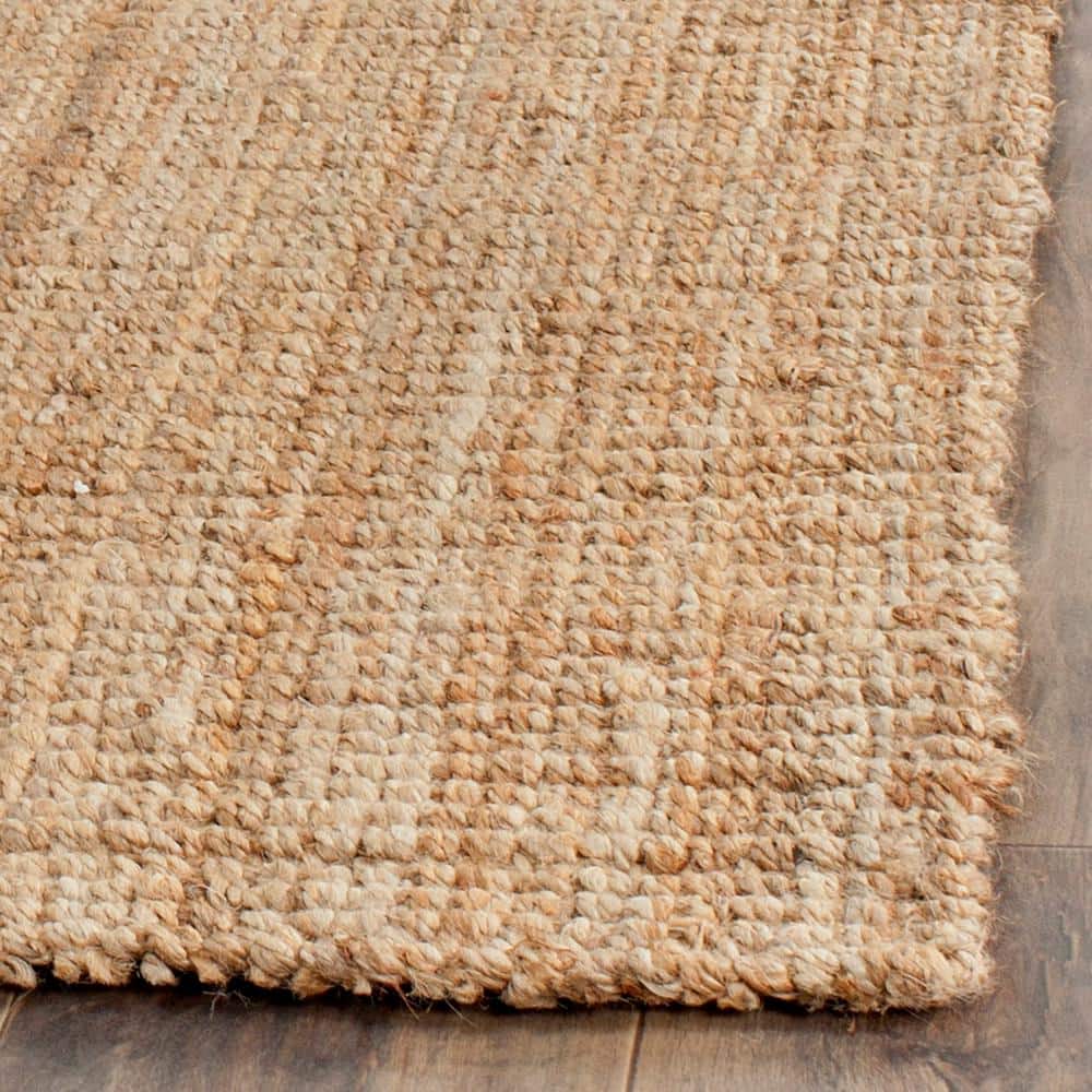 Natural Brown Handmade Flat Woven Cotton Area Rug