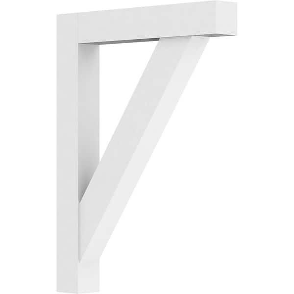 Ekena Millwork Standard Traditional 3 in. W x 32 in. H x 24 in. D Signature Urethane Polyurethane Bracket With Block Ends