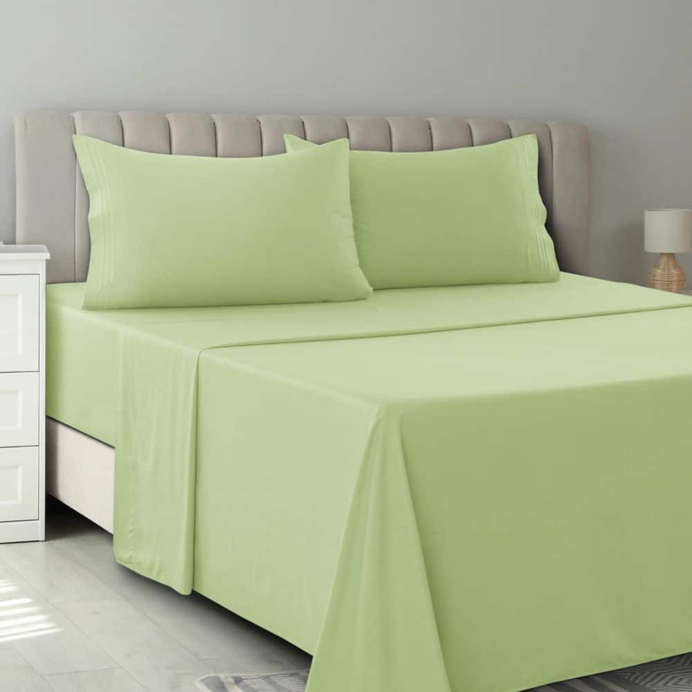 Lux Decor 4-Piece Green Solid Color Microfiber Full Deep Pocket Sheet Set price history on PriceWatchPro