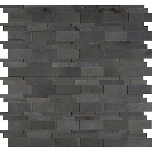 MSI Neptune 3D 12 in. x 12 in. x 10mm Honed Basalt Mesh-Mounted Mosaic Tile (10 sq. ft. / case)