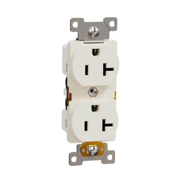 X Series 20 Amp 125-Volt Tamper Resistant Heavy-Duty Indoor Duplex Outlet Back Wire Matte Light Almond