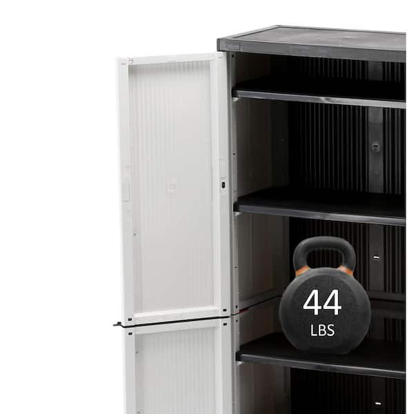 Contico .2 Gal. 2 Shelf Plastic Garage Home Storage Organizer Base Utility  Cabinet, Gray CPC2DBXL - The Home Depot