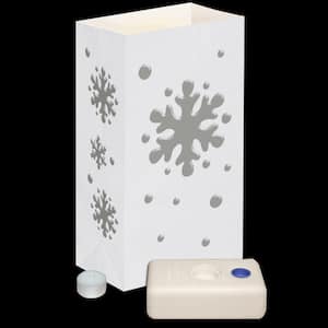 11 in. Flame Resistant Snowflake Candle Luminaria Kit (Set of 12)