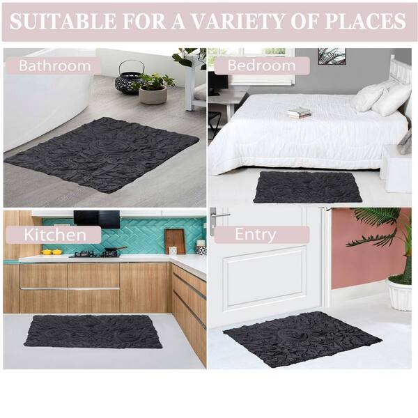 Home Weavers Bell Flower Collection 100% Cotton Tufted Bath Rugs, Extra  Soft and Absorbent Bath Rugs, Non-Slip Bath Mats, Machine Washable,  Bathroom