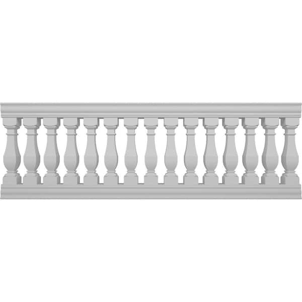 Ekena Millwork Fiberthane Arcadian Balustrade 108 in. L x 38 in. H Fiberglass Railing Kit