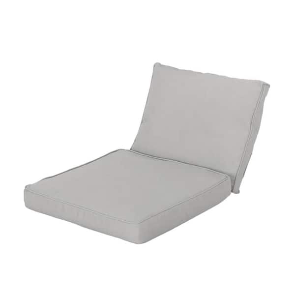 22 in. x 17.75 in. Outdoor Patio Chaise Lounge Cushion in Gray (Set of 1)