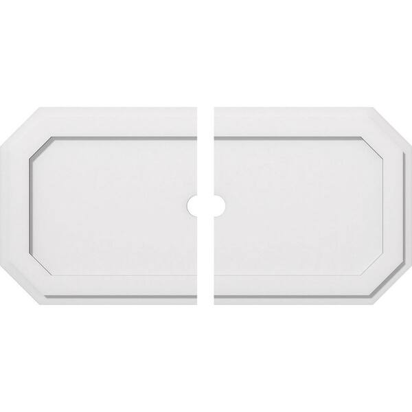 Ekena Millwork 36 in. W x 18 in. H x 2 in. ID x 1 in. P Emerald Architectural Grade PVC Contemporary Ceiling Medallion (2-Piece)