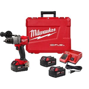 M18 FUEL 18V Lithium-Ion Brushless Cordless 1/2 in. Drill/Driver Kit W/(3) 5.0Ah Batteries, Charger, and Hard Case