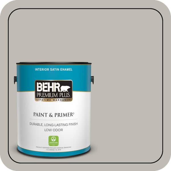 BEHR PREMIUM PLUS 1 gal. #MQ6-23 Pumice Satin Enamel Low Odor Interior Paint & Primer