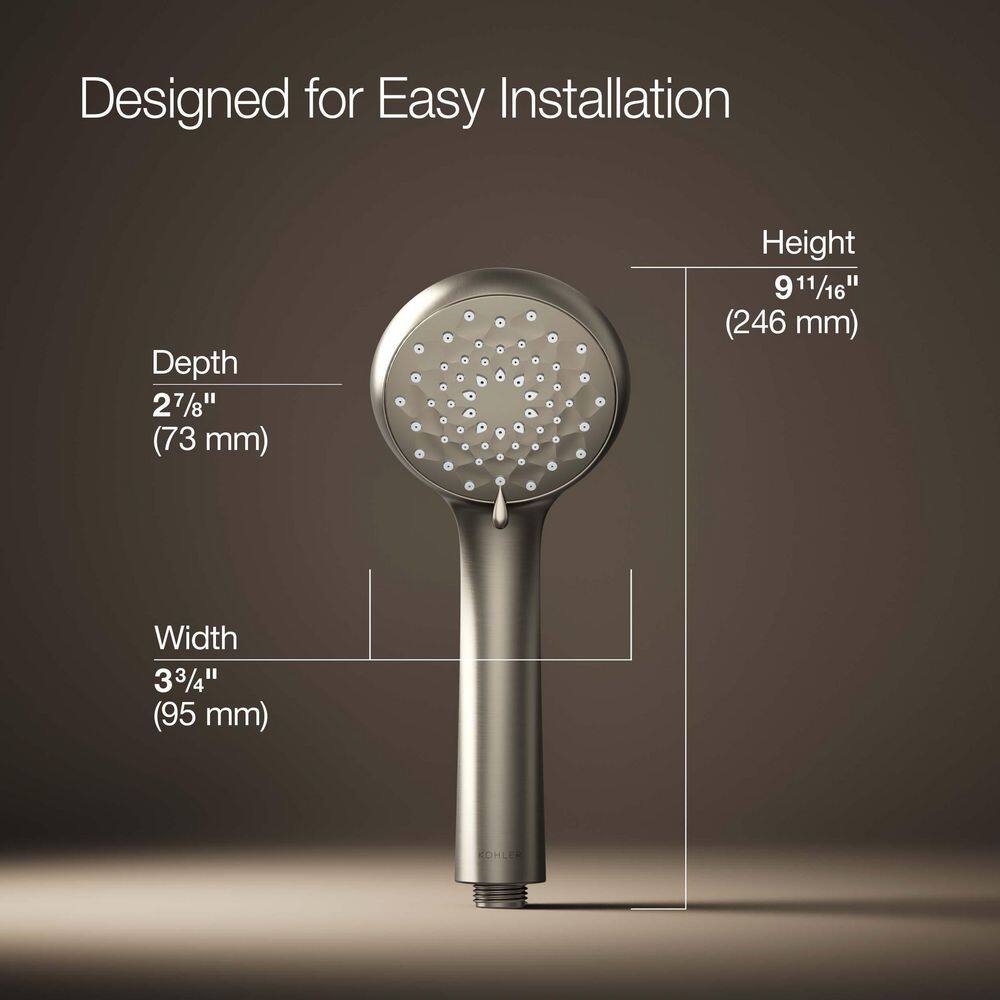 Vibrant Brushed Nickel Multifunction Wall Mounted Handheld Shower Head