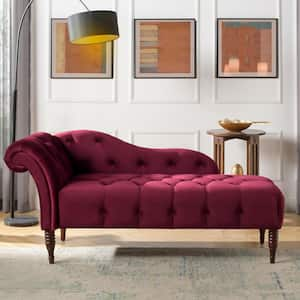 burgundy leather chaise lounge