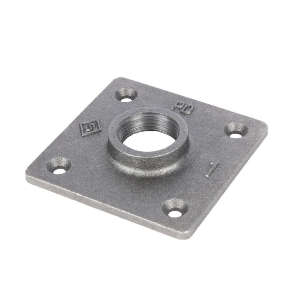 STZ 1 in. Black Iron Square Floor Flange