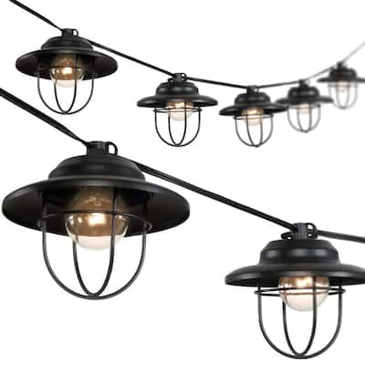 Monteaux Lighting 10-Light 10.25 ft. Black Indoor/Outdoor Plug-In  Integrated LED Lantern String Light C7826 - The Home Depot