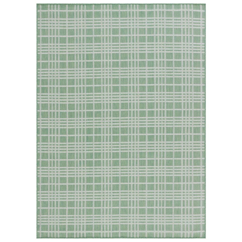 SAFAVIEH Bermuda Green/Ivory 5 ft. x 8 ft. Overlapped Checkered Area ...