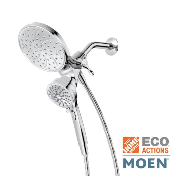 MOEN Attract with Magnetix 6-Spray 6.75 in. Dual Wall Mount Fixed and Handheld Shower Head 1.75 GPM in Chrome