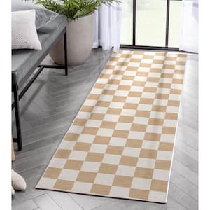 Yellow 2 ft. 3 in. x 7 ft. 3 in. Runner Flat-Weave Apollo Square Modern Geometric Boxes Area Rug