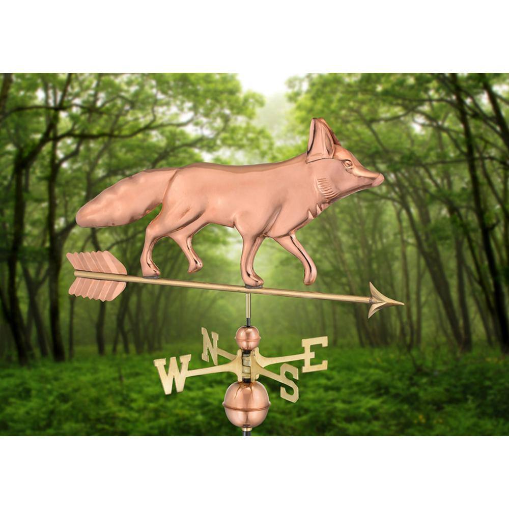 Copper Fox Weathervane with Brass Directionals