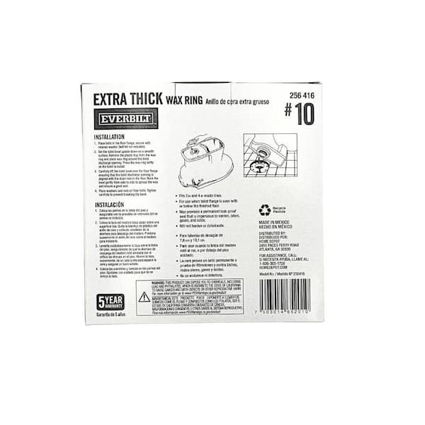 Everbilt 3 in. and 4 in. Extra Thick Toilet Wax Ring 256416 - The