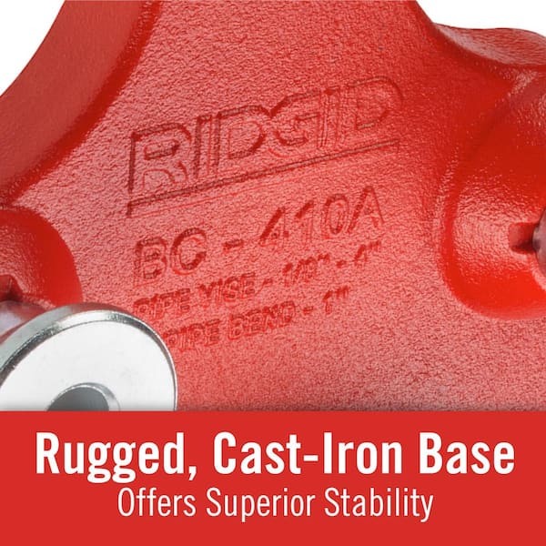 RIDGID 1/8 in. to 4 in. Pipe Capacity, Top-Screw Bench Chain Vise