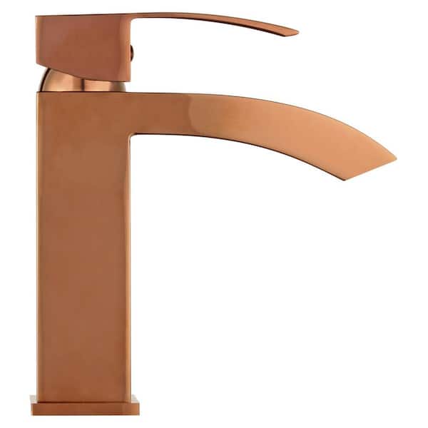Marella Single-Handle Single-Hole Bathroom Faucet in Rose Gold