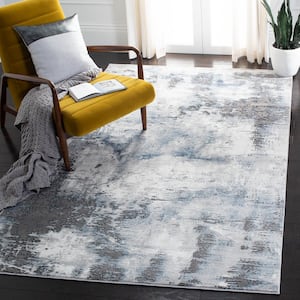 Craft Gray/Blue Doormat 3 ft. x 5 ft. Distressed Abstract Area Rug