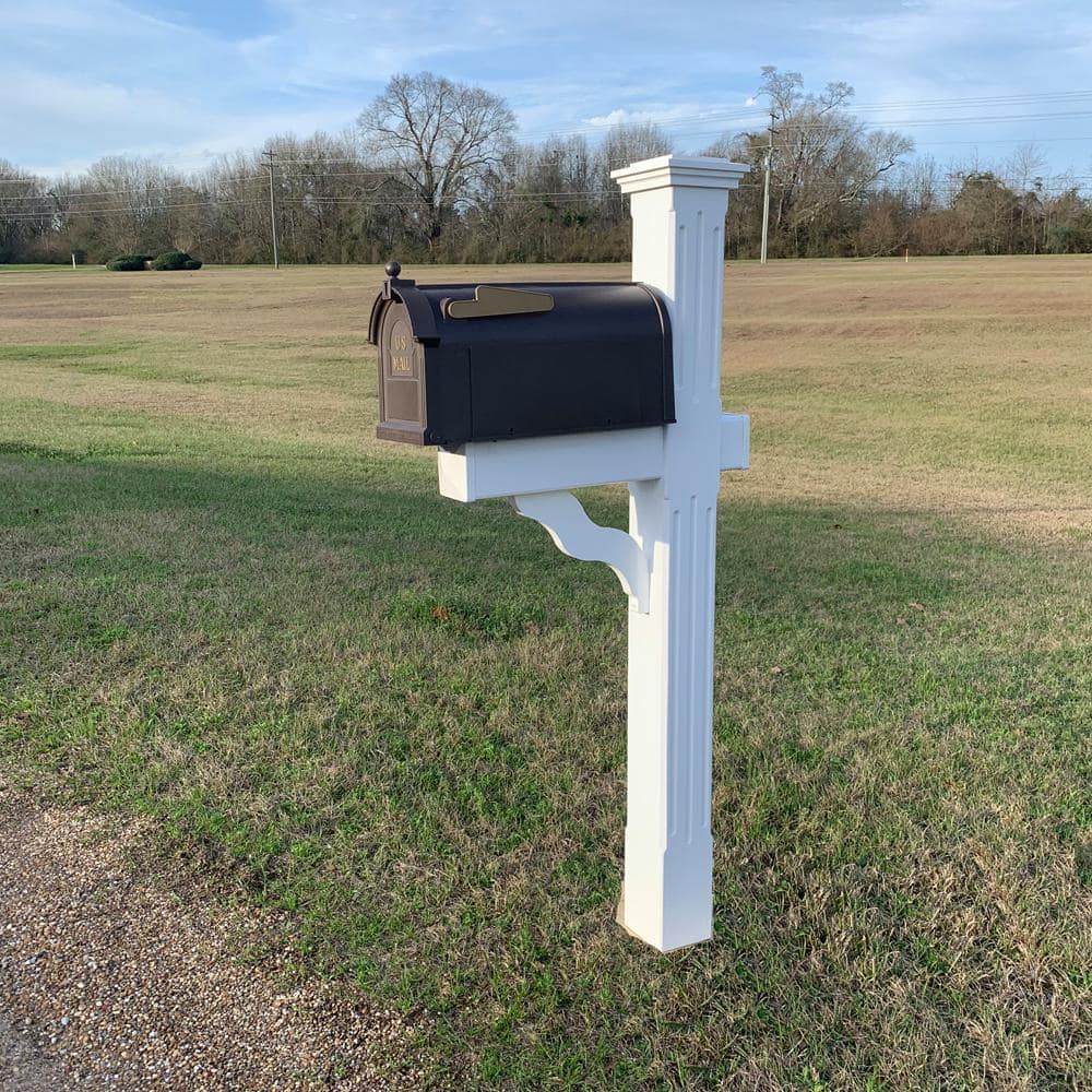 Ambrose Large Bronze Plastic Post Mount Mailbox
