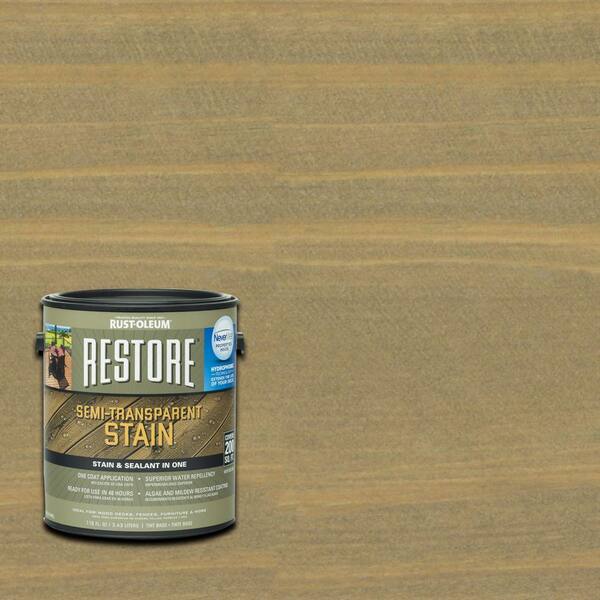 Rust-Oleum Restore 1 gal. Semi-Transparent Stain River Rock with NeverWet
