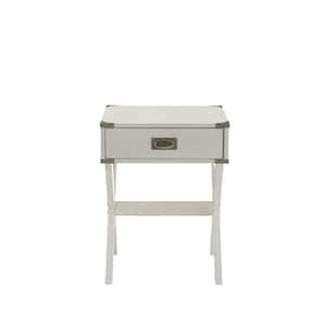 Babs White Storage End Table