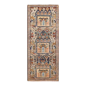 Serapi One-of-a-Kind Traditional Ivory 2 ft. x 6 ft. Hand Knotted Tribal Area Rug