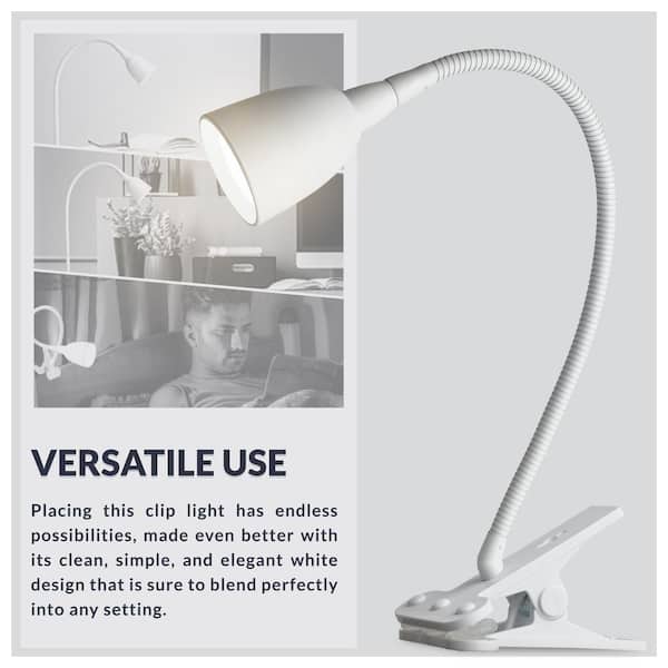 Multifunctional Flexible Neck LED Desk Light Reading Lamp Dimmable For Bedroom 