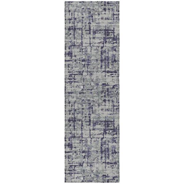 Dream Shag Premium Machine Washable Abstract ADS76 Purple 2 ft. x 7 ft. Runner Rug