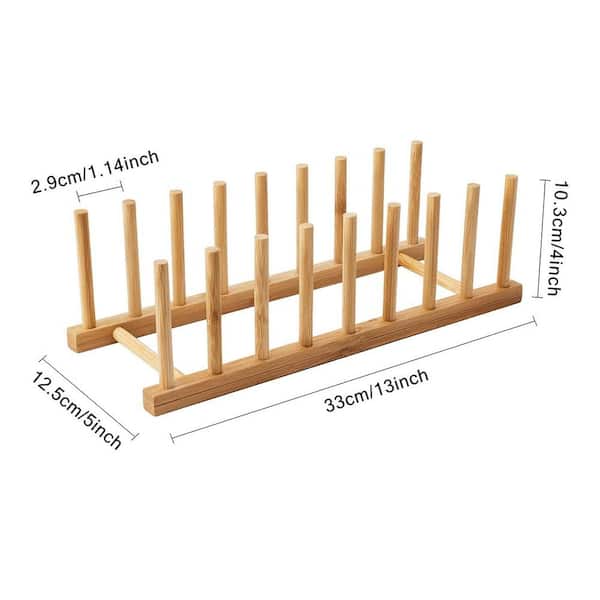 Aoibox Single Tier Bamboo Stand Drainer Storage Holder Organizer
