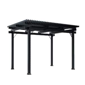 10 ft. x 14 ft. Black Aluminum Manual Pergola