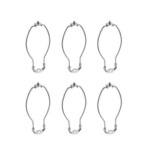 8 in. Satin Nickel Detachable Lamp Harp with Saddle (6-Pack)