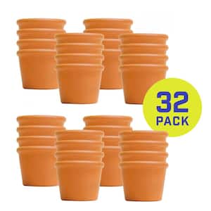 3 in. x 2 in. Small Terra Cotta Clay Cylinder Pot (32-Pack)